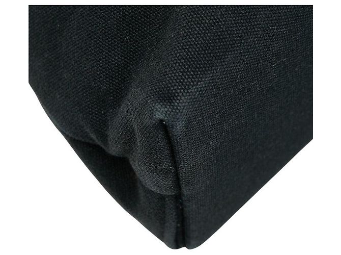 Hermès Hermes Troca Horizontal MM Canvas-Leder Tote Bag Schwarz - Ansicht 7