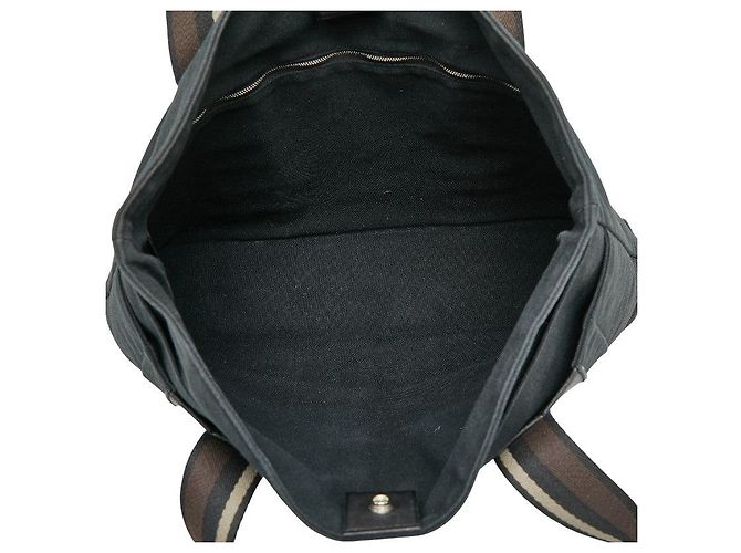 Hermès Hermes Troca Horizontal MM Canvas-Leder Tote Bag Schwarz - Ansicht 8