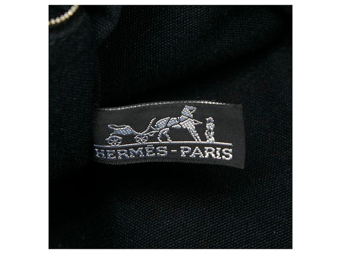 Hermès Hermes Troca Horizontal MM Canvas-Leder Tote Bag Schwarz - Ansicht 9