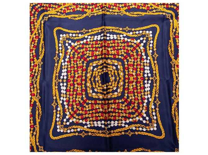 Timeless Seidenschal mit Chanel-Muster Blau - Ansicht 2