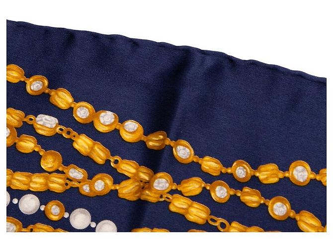 Timeless Seidenschal mit Chanel-Muster Blau - Ansicht 6