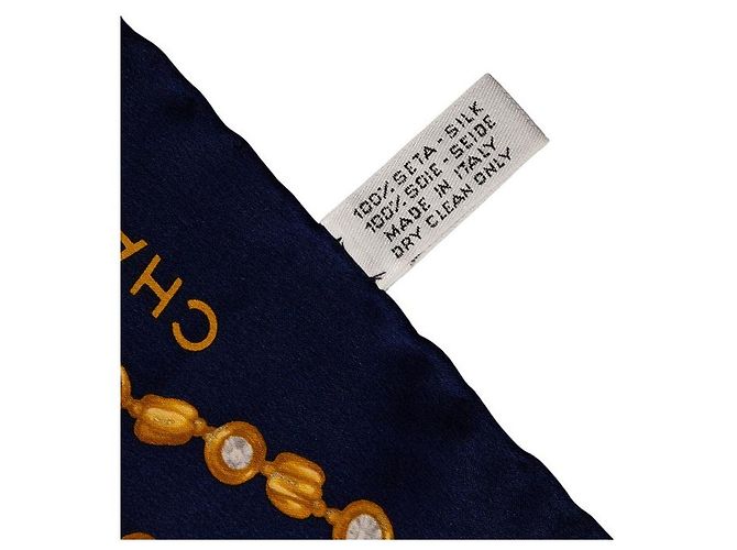 Timeless Seidenschal mit Chanel-Muster Blau - Ansicht 8