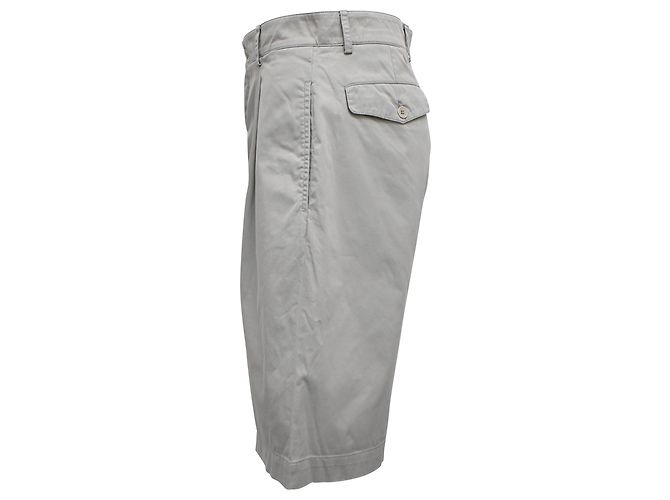 Pantalones cortos plisados Hermès en algodón gris - vista 2