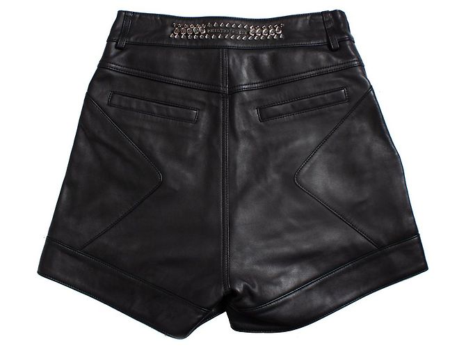 Bermuda de couro com studs Philipp Plein Preto - vista 2