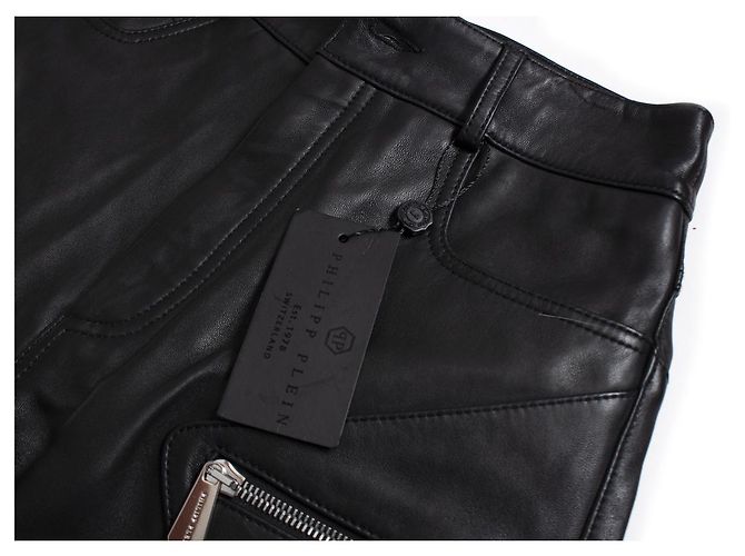 Bermuda de couro com studs Philipp Plein Preto - vista 6