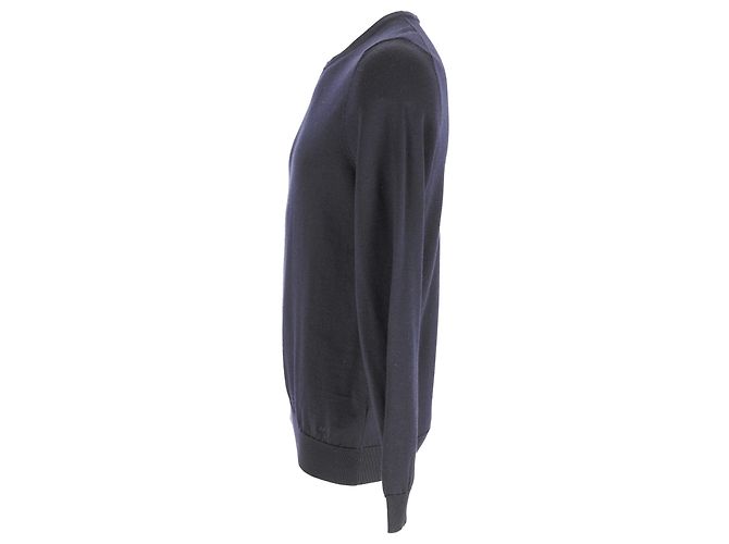 Hugo Boss Sweater in Navy Blue Virgin Wool - view 2
