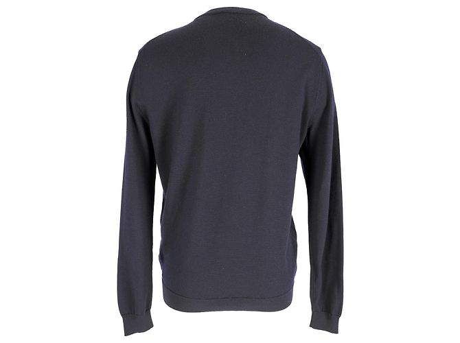 Hugo Boss Sweater in Navy Blue Virgin Wool - view 3