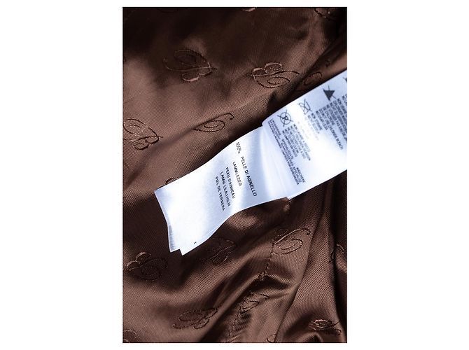 Blumarine Leder Bikerjacke Braun - Ansicht 6