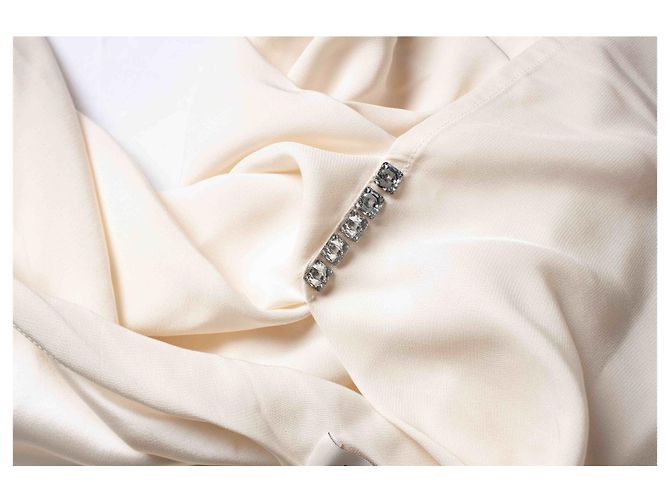 Off-White Kleid von Paul & Joe mit Strass Weiß Roh - Ansicht 6