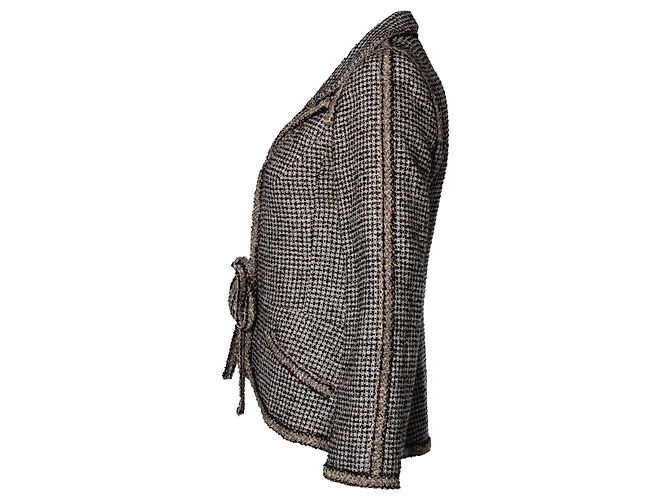 Giacca in tweed nera e dorata Chanel Nero - vista 2