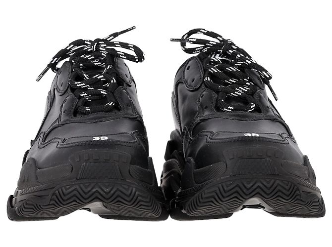 Sneakers Balenciaga Triple S in poliestere nero - vista 3