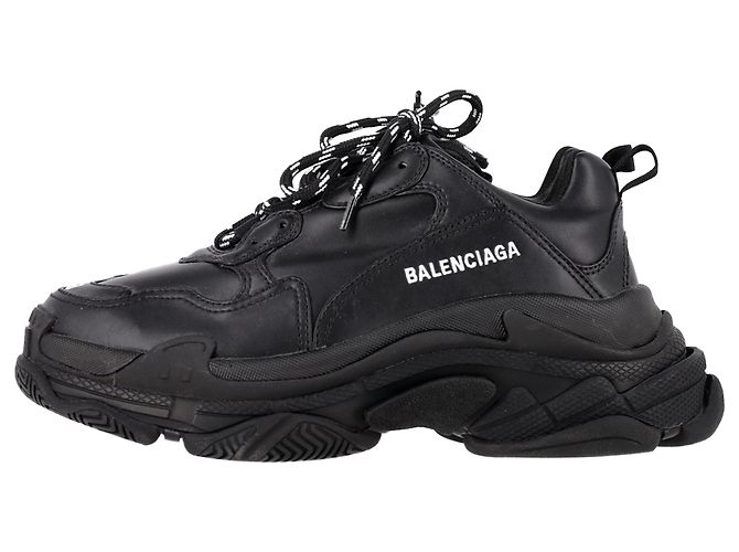 Sneakers Balenciaga Triple S in poliestere nero - vista 5