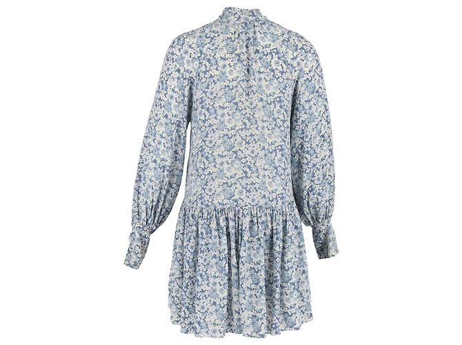 Stella Mc Cartney Vestido con cuello de lazo en seda estampada floral Stella McCartney - vista 3