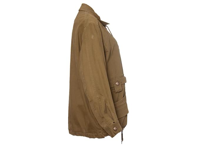 Chaqueta de algodón verde Balmain - vista 4
