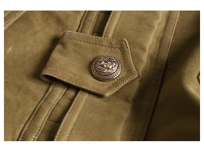 Chaqueta de algodón verde Balmain - vista 6