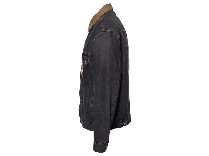 Gucci Grey denim jacket with banana patch - view 3