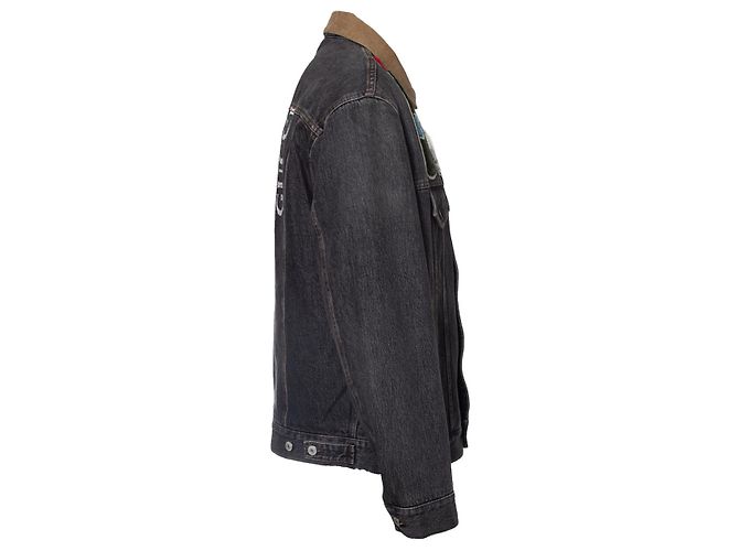Gucci Grey denim jacket with banana patch - view 4