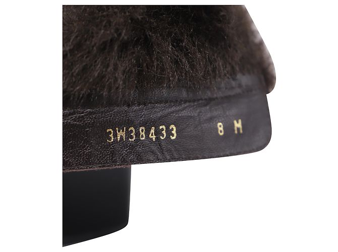 Stivaletti con tacco a blocco foderati in pelliccia in suede marrone Stuart Weitzman Porpora - vista 9