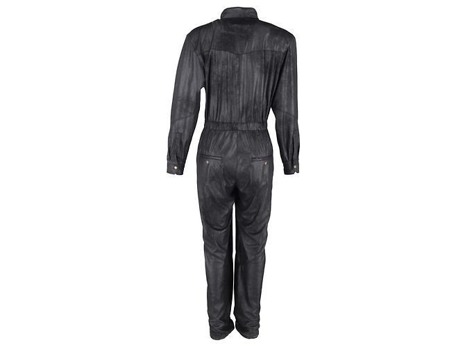 Tuta a maniche lunghe Junna in ecopelle nera di Isabel Marant Nero - vista 3