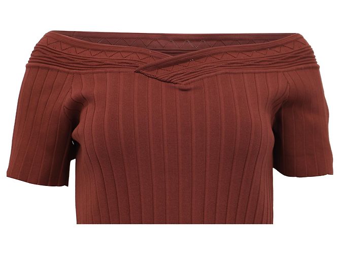 Abito Off-Shoulder Lottie in Viscosa Borgogna di Sandro Rosso Bordò - vista 2