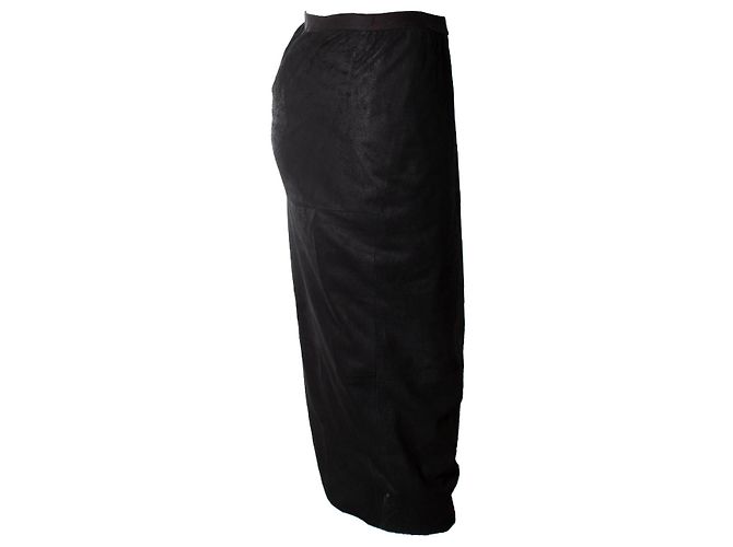 Falda lápiz de cuero Rick Owens en negro - vista 2