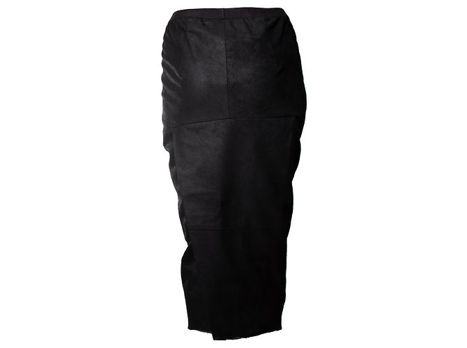 Falda lápiz de cuero Rick Owens en negro - vista 3