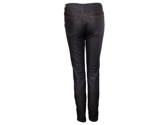 Jeans APC blu con cuciture arancioni - vista 2