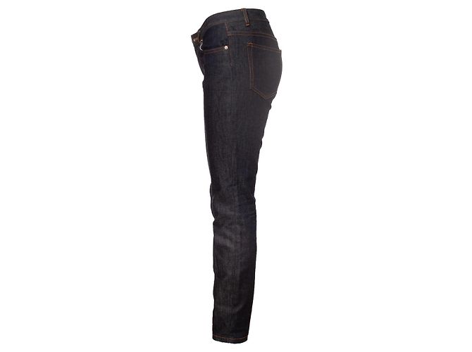 Jeans APC blu con cuciture arancioni - vista 4