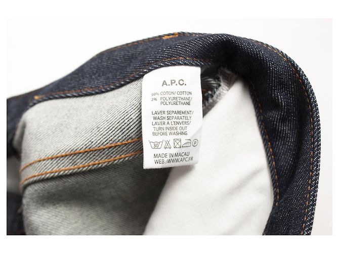 Jeans APC blu con cuciture arancioni - vista 5