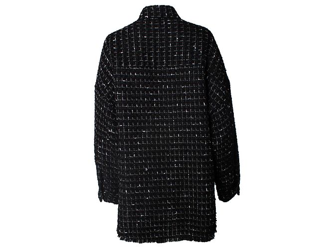 Camisa overshirt de tweed IRO Amice em preto - vista 3