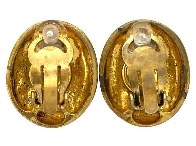 Boucles d'oreilles Chanel Mademoiselle Doré Métallisé - vue 5
