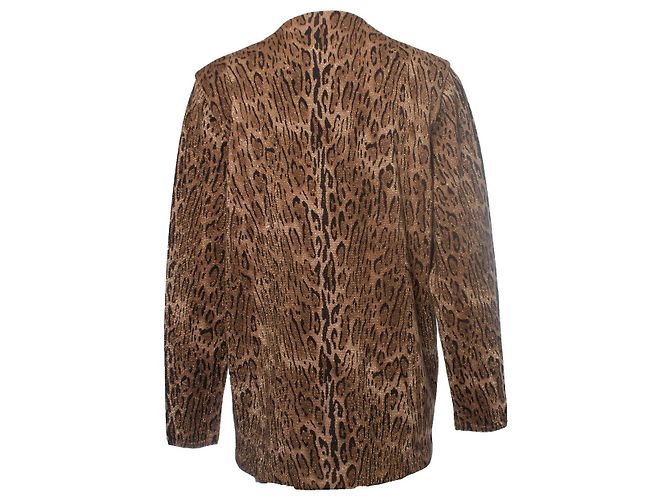 Leopardenmuster Lame-Wollcardigan von Saint Laurent Braun - Ansicht 2