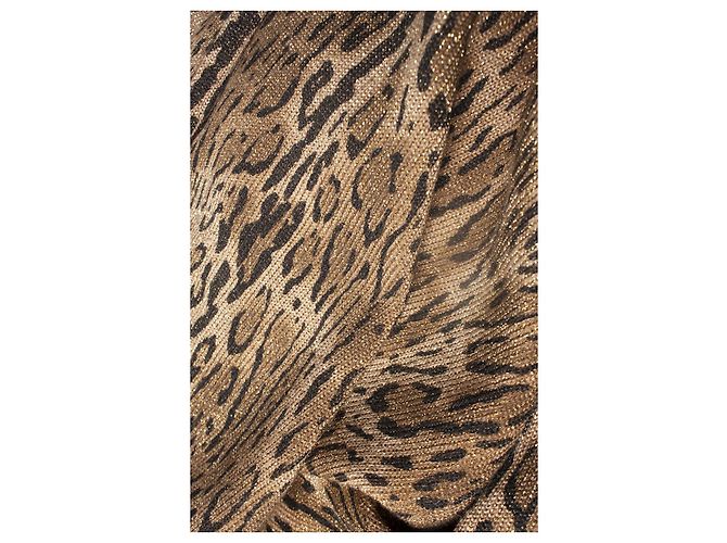 Leopardenmuster Lame-Wollcardigan von Saint Laurent Braun - Ansicht 5