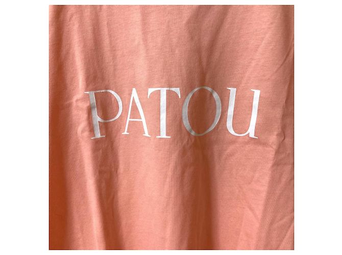 Autre Marque Camiseta de algodón con estampado de logo Patou Rosa - vista 5