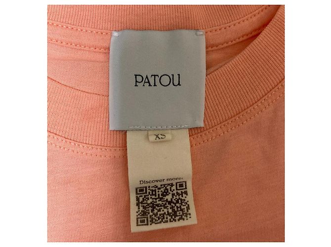 Autre Marque Camiseta de algodón con estampado de logo Patou Rosa - vista 6