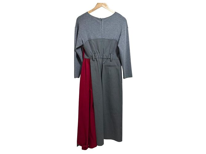 Autre Marque Vestido de Docking con Bustier de Pliegues de Panel ELENDEEK Castaño Roja - vista 3