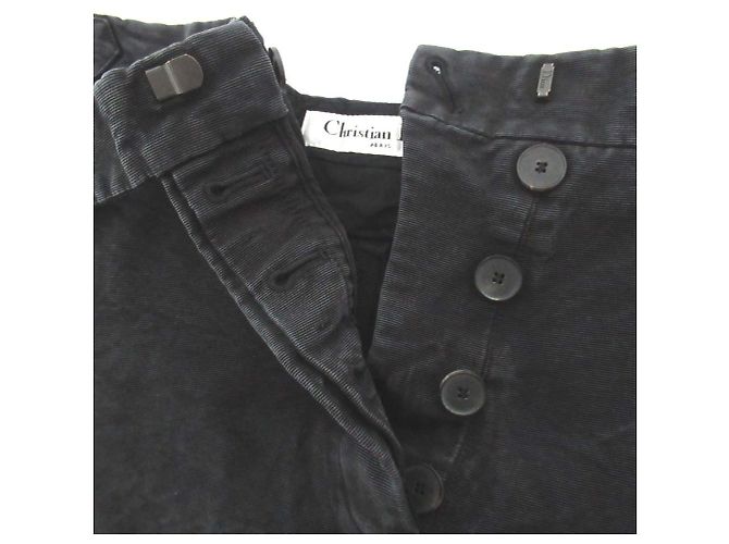 Bermuda de algodão e seda Christian Dior Preto - vista 4
