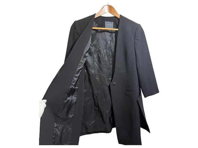 Autre Marque Chaqueta sin cuello MARYLING Negro - vista 2