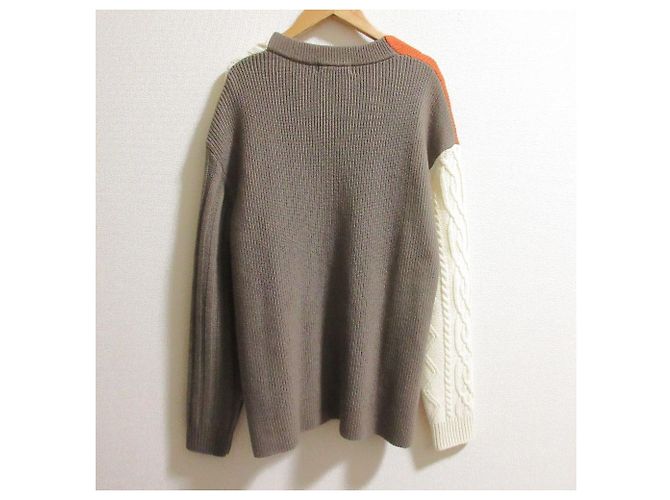 Autre Marque Cárdigan de punto Umeda de WRAPINKNOT Castaño Blanco Naranja - vista 2