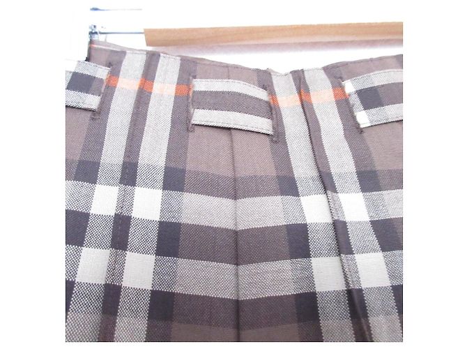 Autre Marque Falda de lana a cuadros Leilian Castaño - vista 3