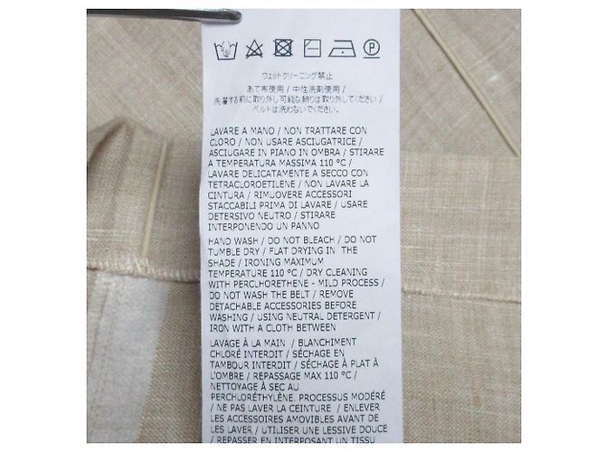 Vestido de Lino 100% Max Mara Drape Beige - vista 12