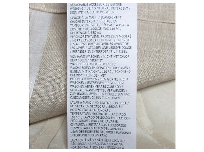 Vestido de Lino 100% Max Mara Drape Beige - vista 13