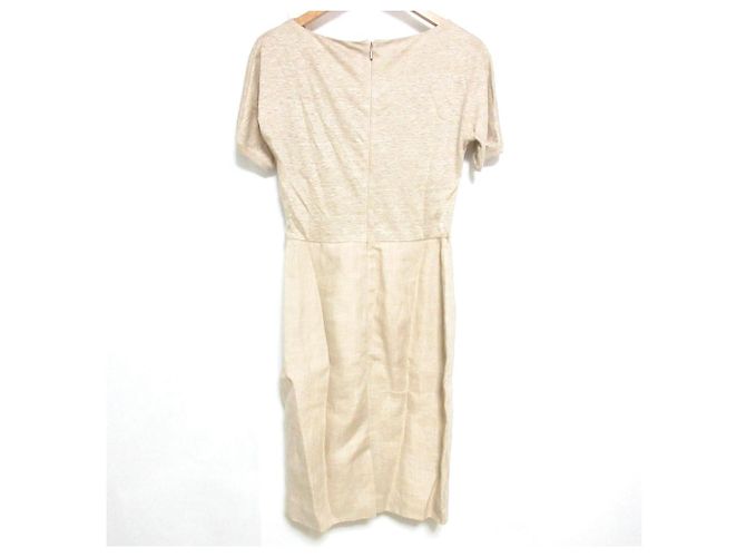 Vestido de Lino 100% Max Mara Drape Beige - vista 4