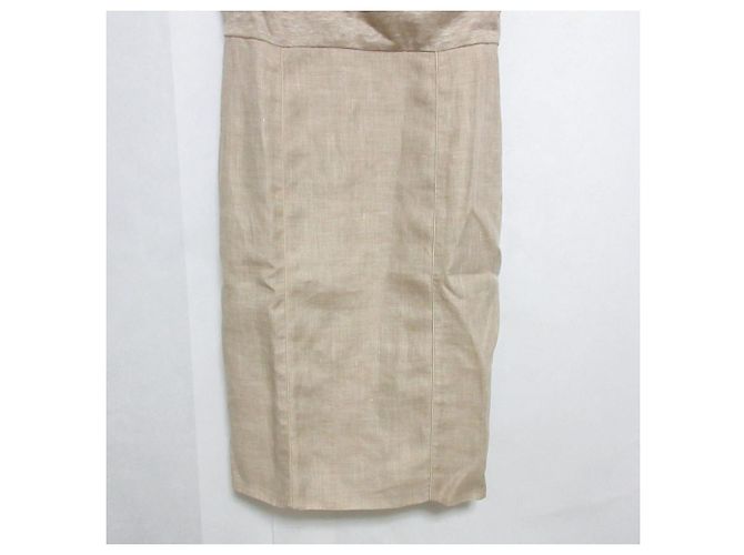 Vestido de Lino 100% Max Mara Drape Beige - vista 7