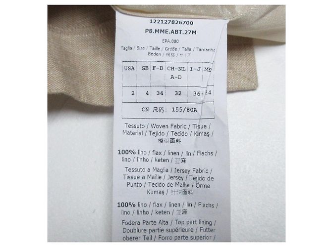 Vestido de Lino 100% Max Mara Drape Beige - vista 8