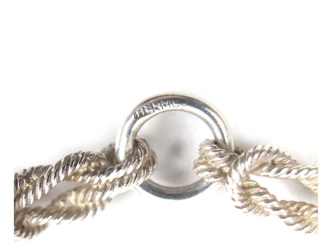 Hermès Hermes Vintage Audienne Lange Kettenhalskette Silber - Ansicht 6