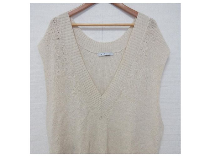 Autre Marque ETRE TOKYO Chaleco de punto suelto Beige - vista 3