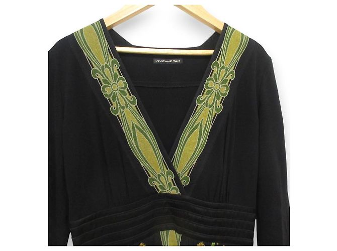 Autre Marque Vestido con estampado de flores VIVIENNE TAM Negro Verde - vista 3