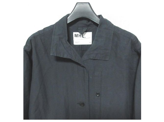 Autre Marque MHL. VESTIDO DE TRABAJO EN LINO DE ALGODÓN SECO Negro - vista 3