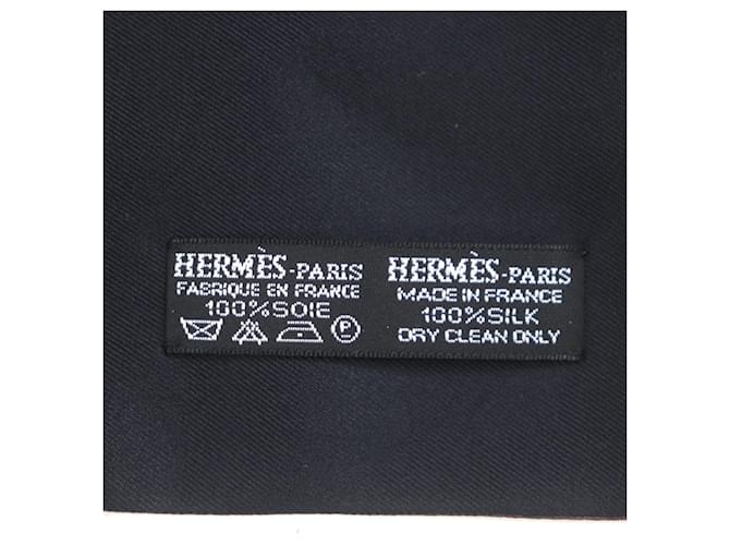 Sciarpa reversibile in seta 100% Hermès Marrone Nero - vista 6